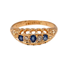 Load image into Gallery viewer, 18ct Gold Diamond &amp; Sapphire Set Antique Ring
