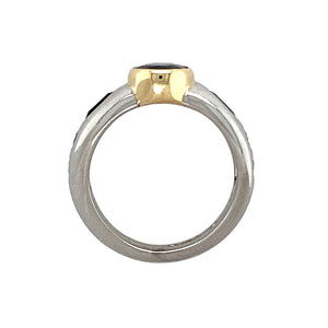 18ct White Gold Diamond & Sapphire Set Ring