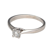 Load image into Gallery viewer, Preowned 18ct White Gold &amp; Diamond Set Solitaire Ring in size J to K with the weight 2.10 grams. The Diamond is approximately 25pt with approximate clarity Si1 and colour J - K
