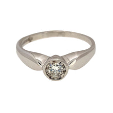 Load image into Gallery viewer, 9ct White Gold &amp; Diamond Rubover Set Solitaire Ring
