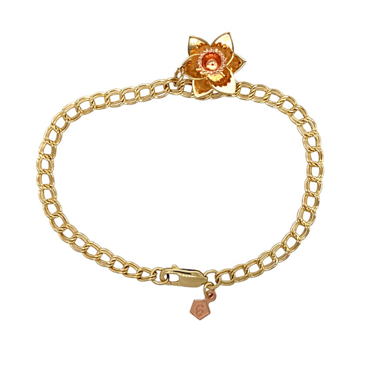 9ct Gold Clogau 7.25" Curb Charm Bracelet