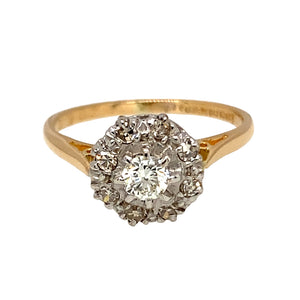 18ct Gold & Diamond Set Cluster Ring