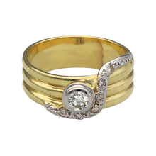 Load image into Gallery viewer, 18ct Gold &amp; Diamond Set Wide Band Ring
