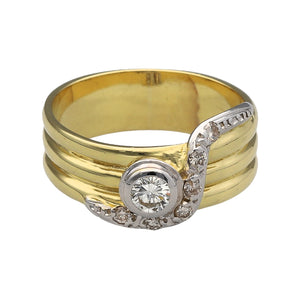18ct Gold & Diamond Set Wide Band Ring