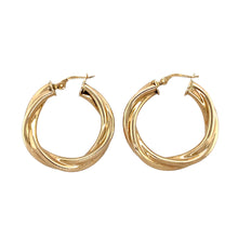 Load image into Gallery viewer, 9ct Gold Twist Hoop Creole Earrings
