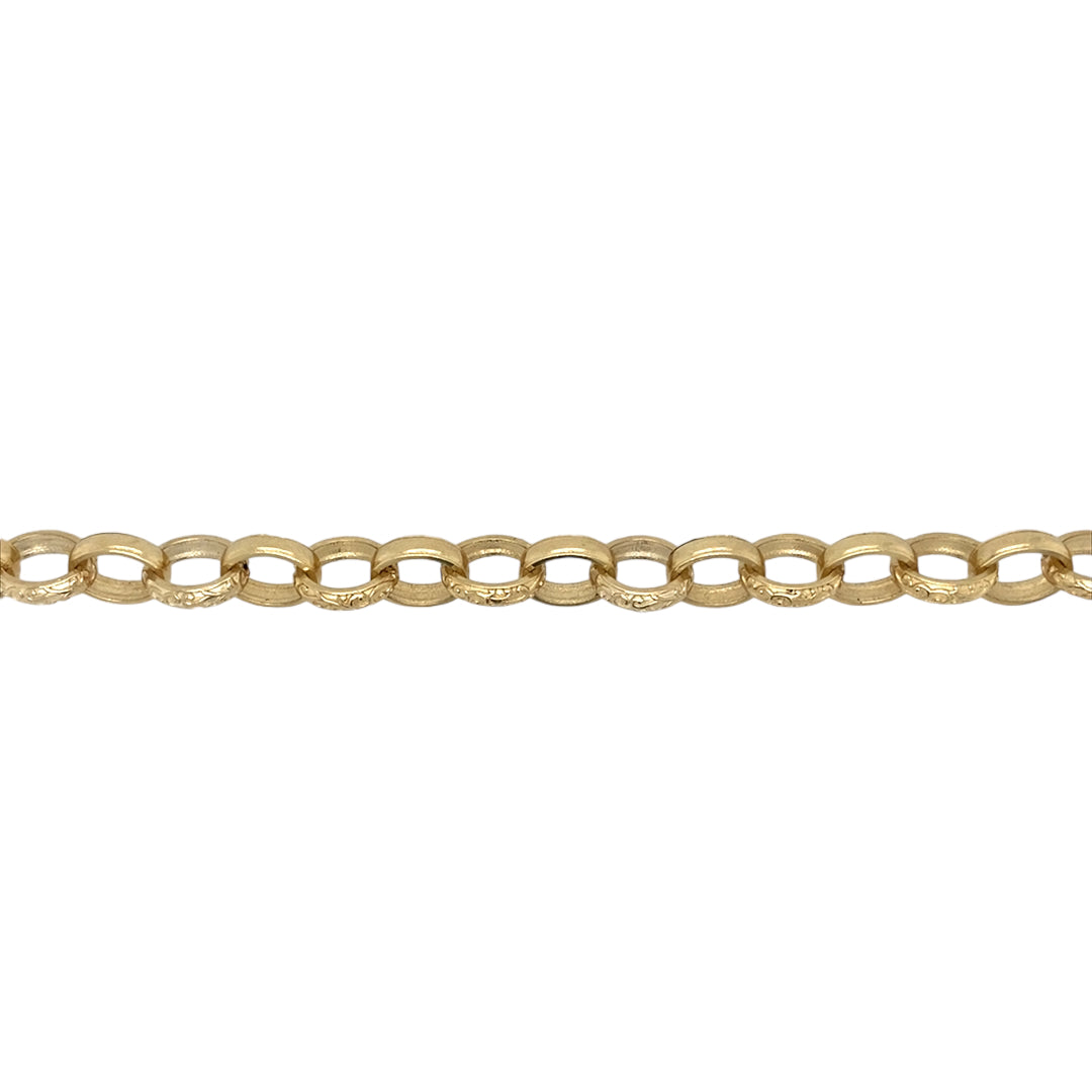 New 9ct Gold 26" Engraved Belcher Chain 64 grams