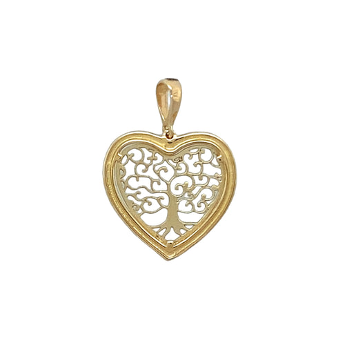 New 9ct Gold Tree of Life Heart Pendant