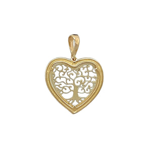 New 9ct Gold Tree of Life Heart Pendant