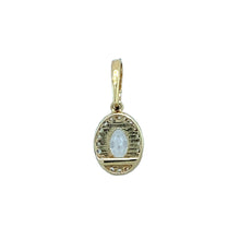 Load image into Gallery viewer, New 9ct Yellow Gold &amp; Cubic Zirconia Oval Halo Pendant with the weight 1.10 grams
