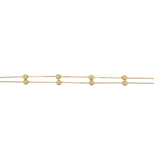 New 9ct Gold Ball Link Double Chain 17" - 18" Necklace