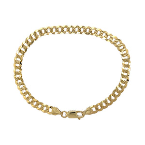 9ct Gold 7.5" Diamond Cut Curb Bracelet