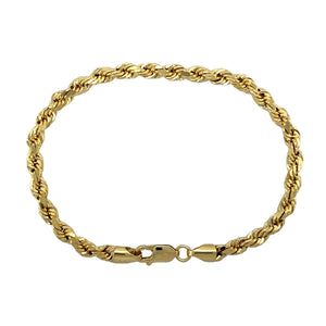 9ct Gold 7.5" Semi Solid Rope Bracelet