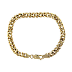 9ct Gold 7.5" Hollow Curb Bracelet