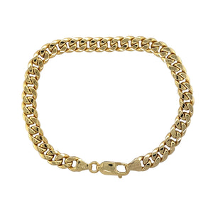 9ct Gold 7.5" Hollow Curb Bracelet
