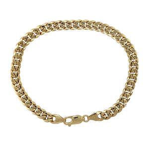 9ct Gold 8.5" Hollow Curb Bracelet