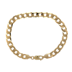 9ct Gold 8.5" Solid Curb Bracelet