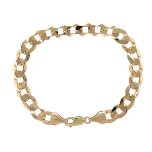 9ct Gold 8.5" Solid Curb Bracelet