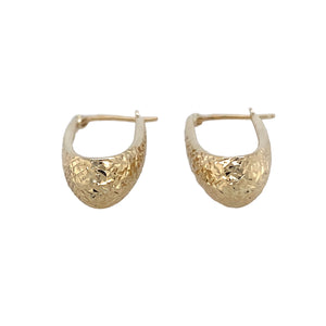 New 9ct Yellow Gold Long Sparkle Creole Earrings with the weight 1.90 grams