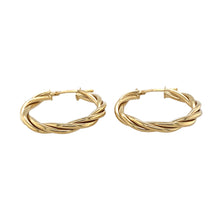 Load image into Gallery viewer, New 9ct Yellow Gold Twisted Hoop Creole Earrings with the weight 1.71 grams
