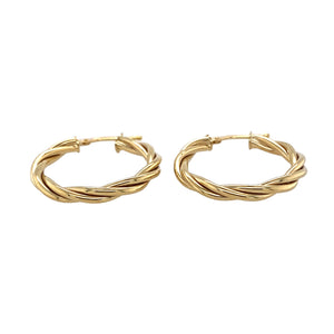 New 9ct Yellow Gold Twisted Hoop Creole Earrings with the weight 1.71 grams