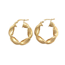 Load image into Gallery viewer, 9ct Gold Ribbon Twisted Hoop Creole Earrings
