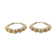 Load image into Gallery viewer, New 9ct Yellow Gold Bead Patterned Creole Earrings with the weight 2.10 grams
