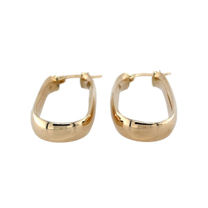 New 9ct Yellow Gold Long Plain Creole Earrings with the weight 2.40 grams 
