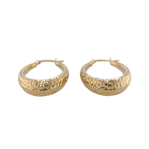 New 9ct Yellow Gold Long Sparkle Creole Earrings with the weight 2.60 grams