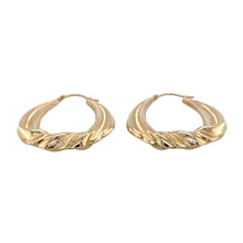 Load image into Gallery viewer, New 9ct Yellow Gold Large Patterned Creole Earrings with the weight 2.67 grams
