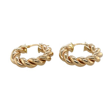 Load image into Gallery viewer, New 9ct Yellow Gold Twisted Hoop Creole Earrings with the weight 2.86 grams
