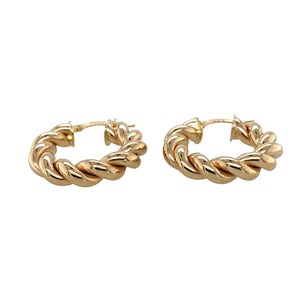 New 9ct Yellow Gold Twisted Hoop Creole Earrings with the weight 2.86 grams