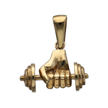 Load image into Gallery viewer, New 9ct Gold Hand Lifting Weight Pendant 31 grams
