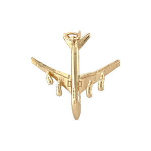 Preowned 9ct Yellow Gold Aeroplane Pendant with the weight 3.60 grams