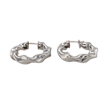Load image into Gallery viewer, Preowned 9ct White Gold Twisted Creole Earrings with the weight 4.20 gram
