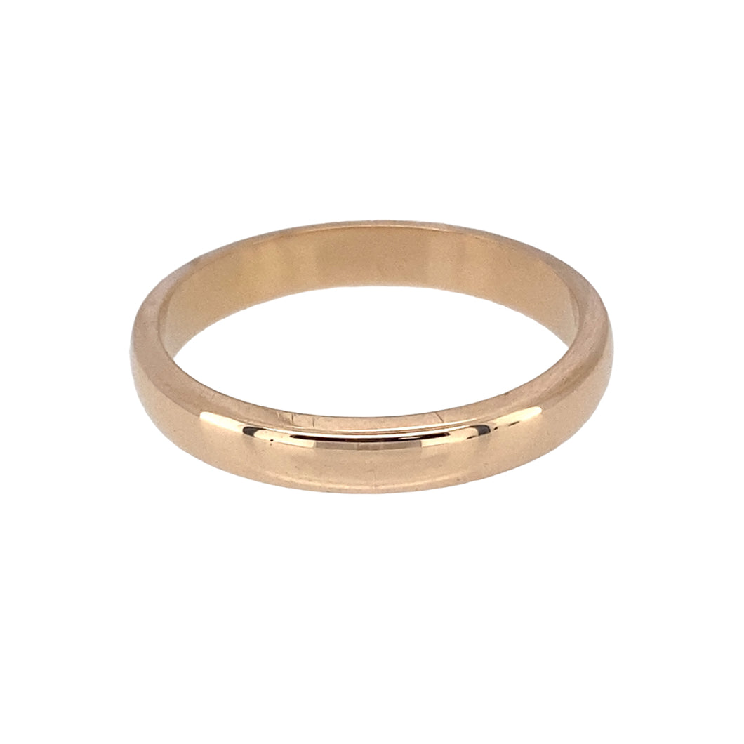 18ct Gold 3mm Wedding Band Ring