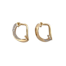 Load image into Gallery viewer, Preowned 9ct Yellow and White Gold &amp; Diamond Set Kiss Clip On Earrings with the weight 3.30 grams
