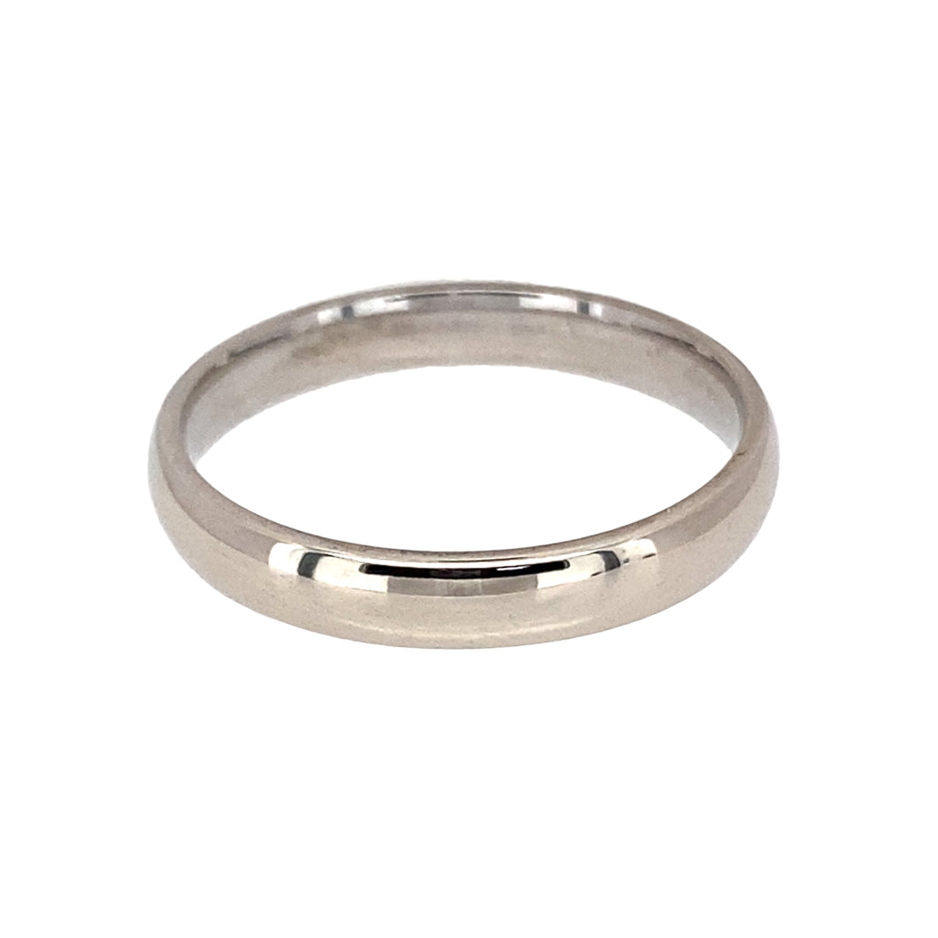 9ct White Gold 3mm Wedding Band Ring