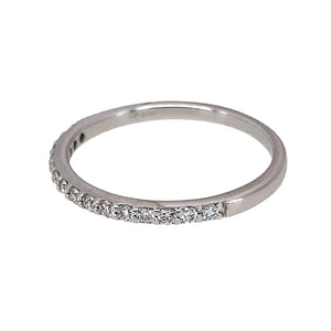 Preowned 18ct White Gold & Diamond Set Band Ring in size N with the weight 1.60 grams. The band is approximately 1.5mm wide