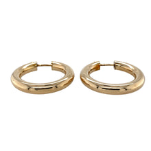Load image into Gallery viewer, Preowned 9ct Yellow Gold Hollow Hoop Tube Creole Earrings with the weight 6 grams
