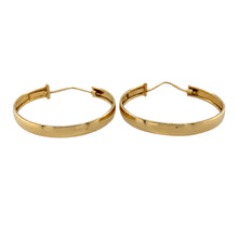 Load image into Gallery viewer, Preowned 18ct Yellow Gold Flat Hoop Creole Earrings with the weight 4.80 grams
