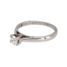 Load image into Gallery viewer, Preowned 18ct White Gold &amp; Diamond Set Brilliant Cut Solitaire Ring in size L with the weight 2.40 grams. The diamond is approximately 28pt with approximate clarity i2 and colour J - K
