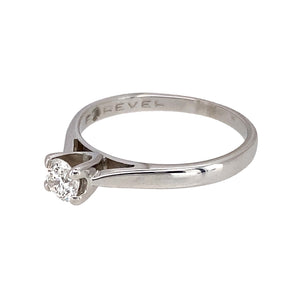 Preowned 18ct White Gold & Diamond Set Brilliant Cut Solitaire Ring in size L with the weight 2.40 grams. The diamond is approximately 28pt with approximate clarity i2 and colour J - K