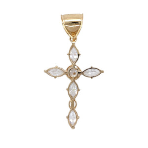 Preowned 9ct Yellow Gold & Cubic Zirconia Set Cross Pendant with the weight 4.95 grams