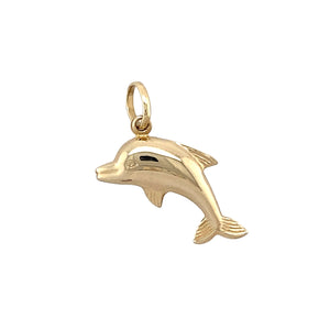 Preowned 9ct Yellow Gold Dolphin Pendant with the weight 0.80 grams