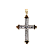 Load image into Gallery viewer, Preowned 9ct Yellow and White Gold &amp; Diamond Set Cross Pendant with the weight 3.20 grams
