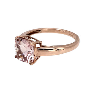 Preowned 9ct Rose Gold & Morganite Set Dress Ring in size K with the weight 1.80 grams. The morganite stone is 7mm by 7mm