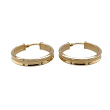 Load image into Gallery viewer, Preowned 9ct Yellow Gold Ridged Hoop Creole Earrings with the weight 2.30 grams
