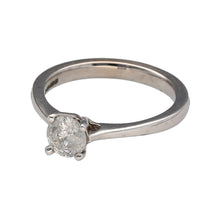 Load image into Gallery viewer, Preowned 18ct White Gold &amp; Diamond Set Solitaire Ring in size J with the weight 3.30 grams. The brilliant cut diamond is approximately 50pt with approximate clarity i3 and colour G - J
