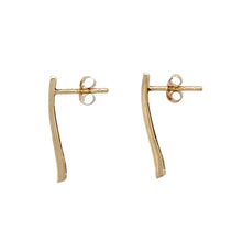 Load image into Gallery viewer, Preowned 9ct Yellow Gold &amp; Diamond Set Bar Stud Earrings with the weight 0.80 grams
