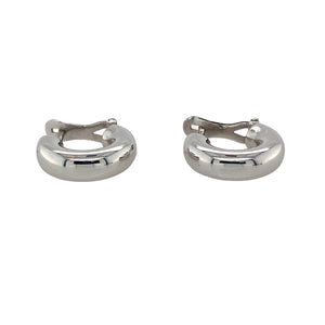 Preowned 18ct White Gold Hoop Huggie Earrings with the weight 2.30 grams